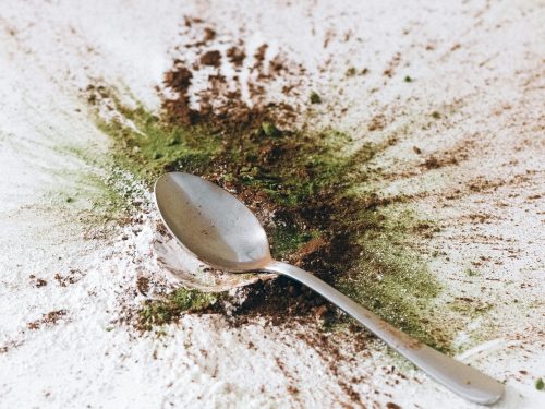 matcha-powder-coffee-powder-flour-with-a-spoon-on-top